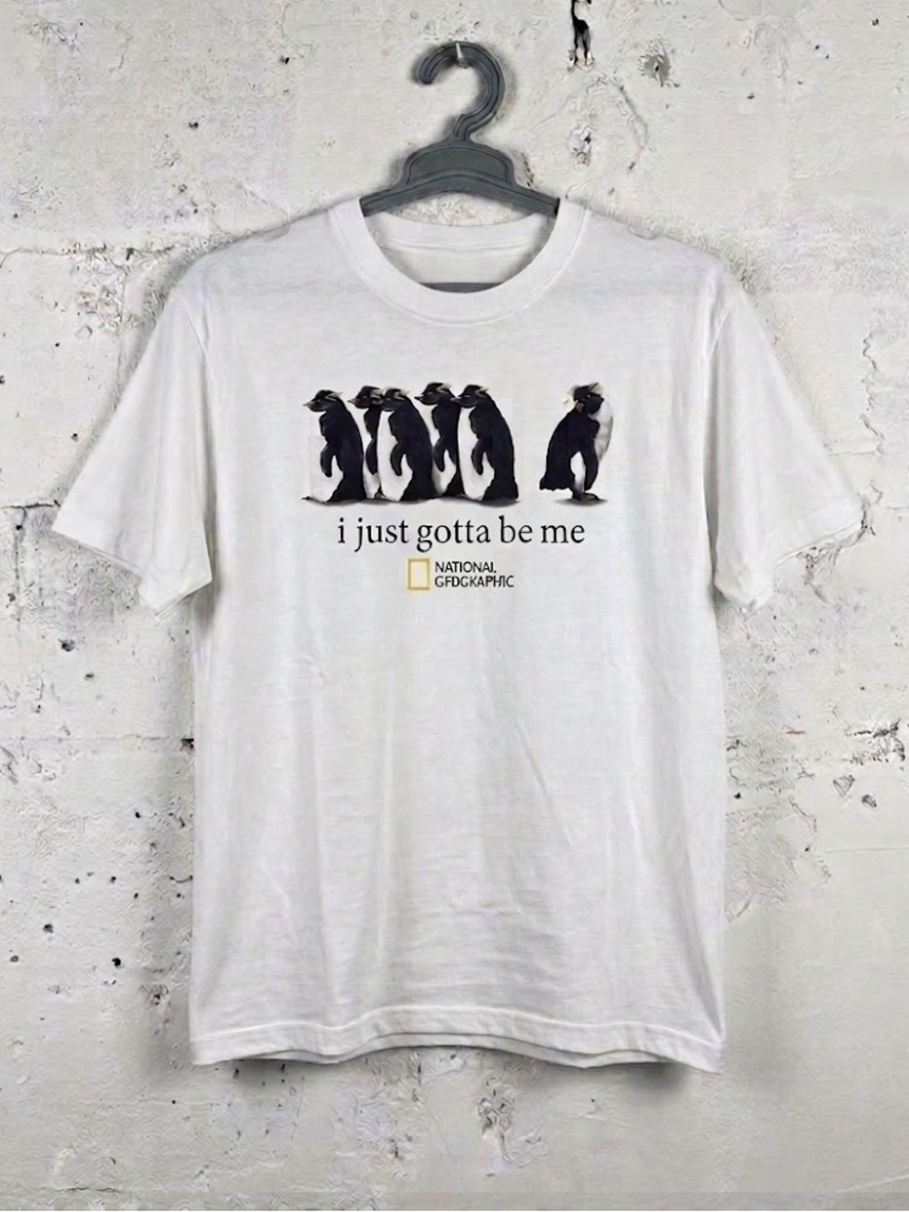 Gildan White Short-Sleeve Tee with Penguin Graphic
